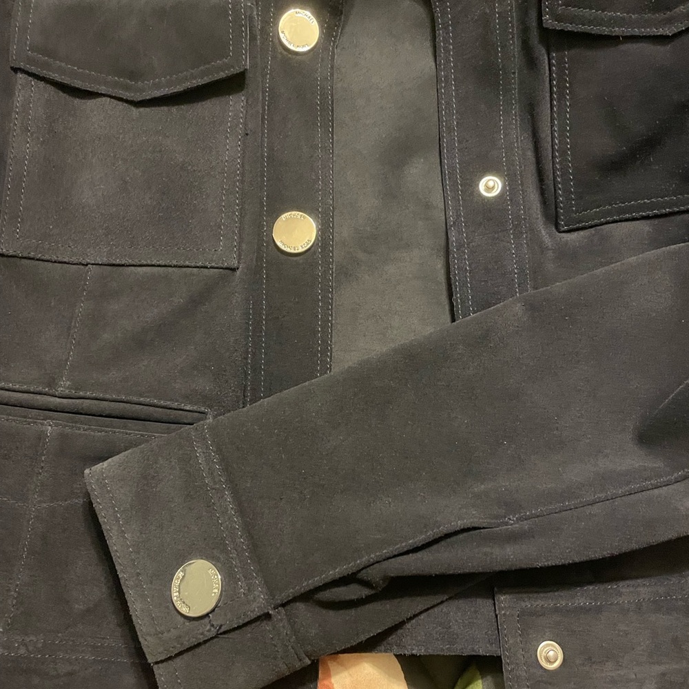 Michael Kors navy Italian cow leather jacket - Picture 6 of 16